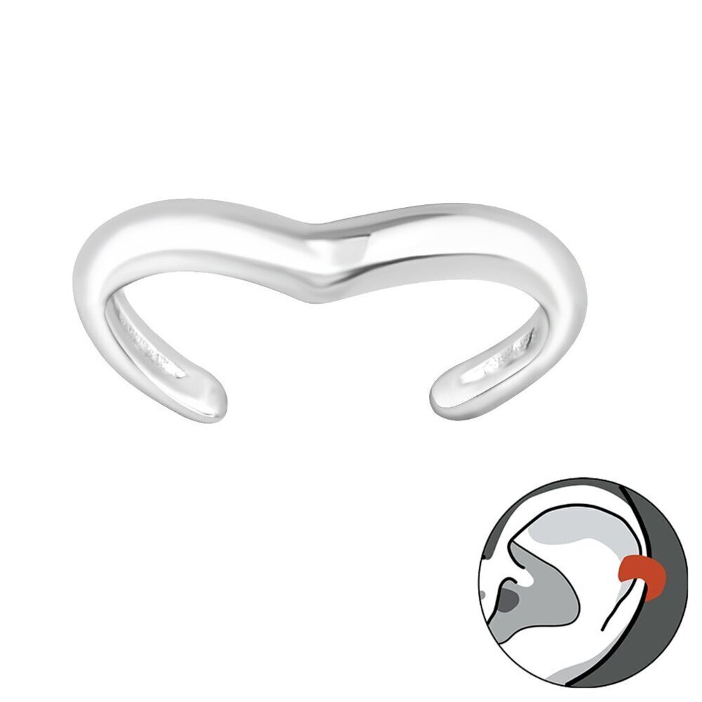 Sterling Silver Wave Ear Cuff No Piercing Needed Minimalist 3mm